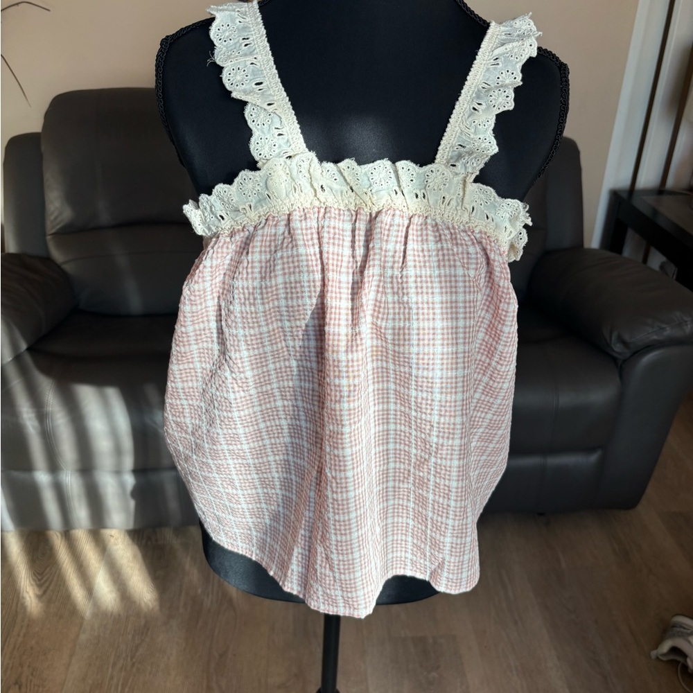 Elegant Pink and Cream Lace Women's Camisole